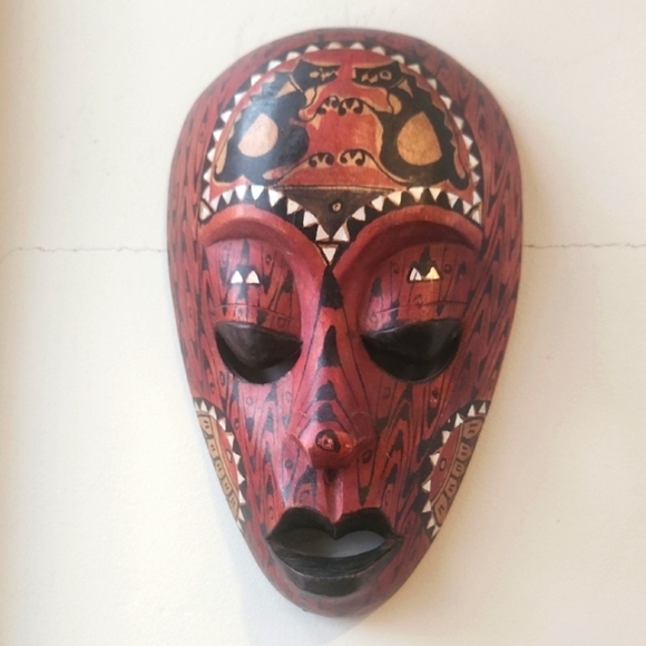 Other - Handcrafted Tribal Mask in Red and Black